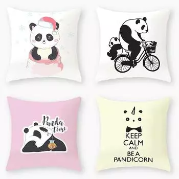 Милая мультяшная панда наволочка для кабинета офисная гостиная домашняя наволочка украшения для автомобиля 40x40cm