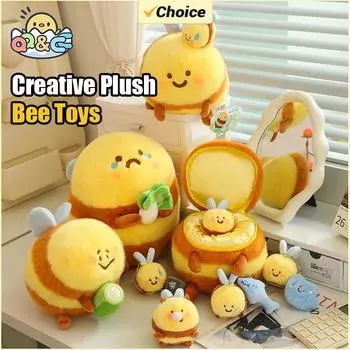 Милая мультяшная пчелка, пушистая мягкая игрушка, милая кукла-симулятор, креативный домашний декор, подушка, игрушки для детей, подарки для девочек