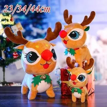 Милая мультяшная плюшевая игрушка в подарок на день рождения, новая рождественская кукла-олень, кукла для отправки девушке 23 cm светло-серый