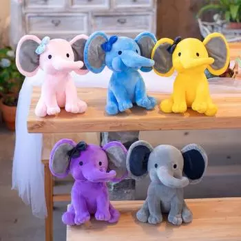 Милая мультяшная плюшевая игрушка в виде слоненка с шапкой Санты 25 cm, 0.18 kg