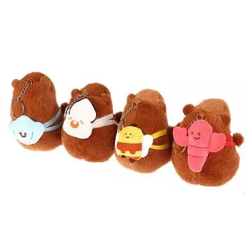 Милая мультяшная плюшевая кукла-капибара, брелок для ключей с животными, милые мягкие плюшевые игрушки, рюкзак, кулон для детей, подарки жёлтый