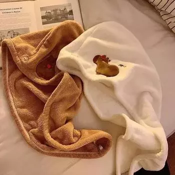 Милая мультяшная плюшевая шапочка для волос Capybara, хорошо впитывающая, быстросохнущая, коралловая бархатная шапочка для душа для женщин, детей, кавайное полотенце для волос для девочек хаки