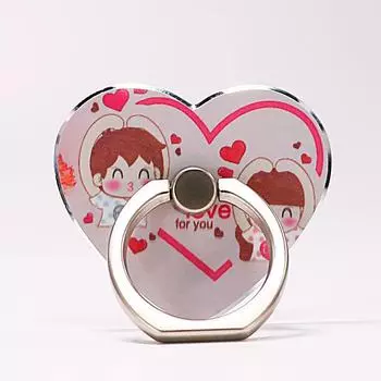 Милая мультяшная подставка для телефона и держатель для кольца на палец Painted Heart 04