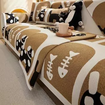 Милая мультяшная подушка для дивана из синели, новый сезон, универсальная противоскользящая удобная подушка для гостиной, чехол для спинки дивана, полотенце 70x70