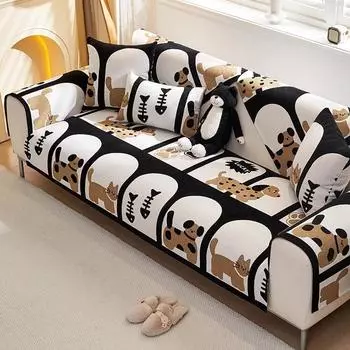 Милая мультяшная подушка для дивана из синели, новый сезон, универсальная противоскользящая удобная подушка для гостиной, чехол для спинки дивана, полотенце 70x70