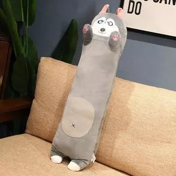 Милая мультяшная подушка-валик Сиба-ину Хаски, мягкая милая собачья кровать, длинная подушка, плюшевая игрушка для девочки, подарок 90cm