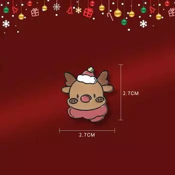 Милая мультяшная рождественская брошь, рождественский маленький подарочный мешок для одежды, декоративные аксессуары, булавка для свитера, металлический значок