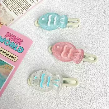 Милая мультяшная рыбка заколка для волос корейский конфетный цвет заколка тайяки боковые заколки для девочек аксессуары для волос светло-синий