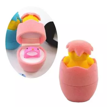 Милая мультяшная шкатулка для хранения ювелирных изделий, пасхальная шкатулка для колец в виде цыпленка, органайзер для демонстрации ювелирных изделий на свадьбу, помолвку, годовщину 4