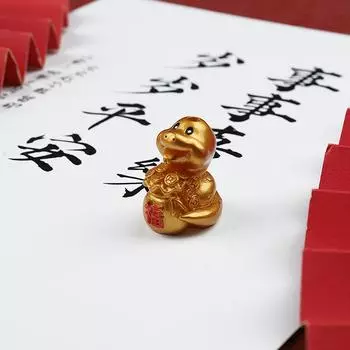 Милая мультяшная смоляная змея, настольные украшения, змея китайского зодиака, привлекающая богатство, приносящая удачу в дом, украшение по фен-шуй