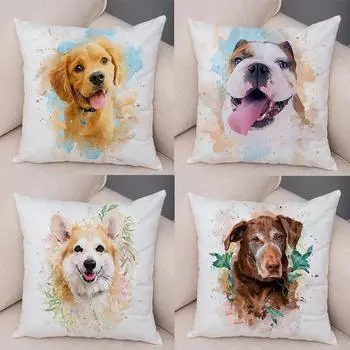 Милая мультяшная собака наволочка офис гостиная автомобиль украшения дома наволочка 40x40cm