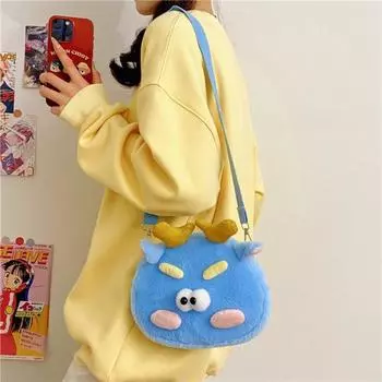 Милая мультяшная сумка через плечо, новая корейская версия цвета макарон, универсальная сумка через плечо, модная дорожная сумка для мобильного телефона