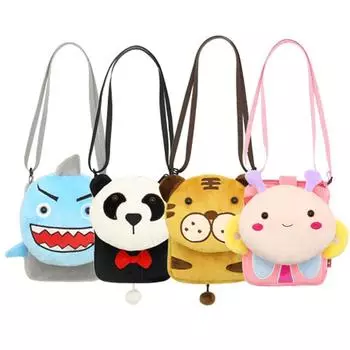 Милая мультяшная сумка через плечо с животными, детская повседневная сумка на плечо, плюшевая мини-сумка на плечо