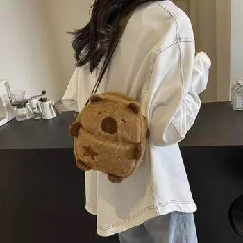 Милая мультяшная сумка через плечо с изображением животных Capybara Crossbody Bag Прекрасная плюшевая сумка Capybara Outdoor