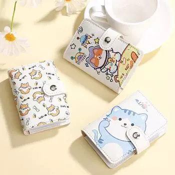 Милая мультяшная сумка для карт, женский держатель для карт, большая емкость, многоразовый слот для карт, маленькая кредитная сумка, кошелек для монет, кошельки, органайзер as the picture