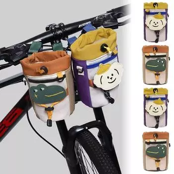 Милая мультяшная сумка для верховой езды, сумка для хранения велосипедных чайников и всякой всячины, самоклеящаяся тканевая обвязка, фиксированная Puppies
