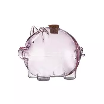 Милая мультяшная свинка-копилка прозрачная прочная коробка для хранения монет видимый контейнер для золотых бобов домашнее хранение