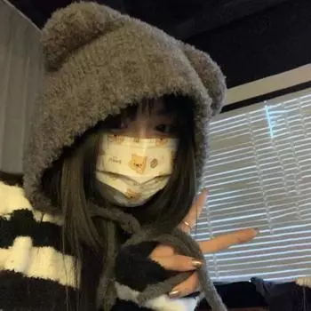 Милая мужская шапка с медвежьими ушками, теплая, универсальная, на шнуровке, для защиты ушей, вязаная шапка-бомбер, шапки для женщин Gorros 56-58cm темно-серого