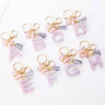 Милая начальная буква AZ смоляная бабочка кисточка кулон брелки изысканный рюкзак украшения аксессуары подарки Z