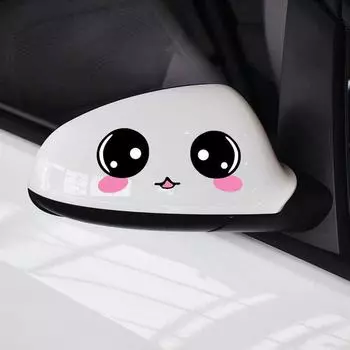 Милая наклейка с улыбающимся глазом, автомобильная наклейка, креативная водонепроницаемая наклейка на зеркало заднего вида, милые внешние аксессуары для автомобиля