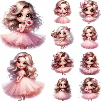 Милая нашивка принцессы для девочек, детская одежда, наклейки на футболки, толстовки с капюшоном, термопресс, аппликация, наклейка для глажки Ropa