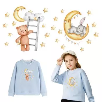 Милая нашивка с медведем для одежды в полоску, термопресс, аппликация, аксессуар «сделай сам», наклейка на джинсы, модные нашивки, принадлежности для рукоделия «сделай сам»