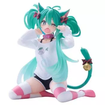 Милая настольная фигурка Хацунэ Мику - версия футболки с кошачьими ушками