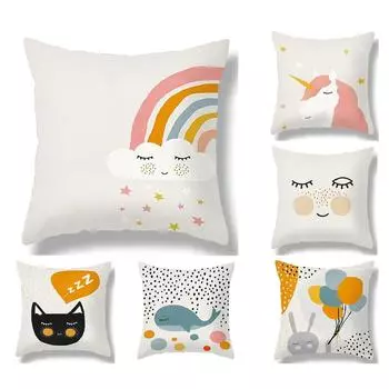 Милая наволочка для диванной подушки на поясничную часть 40x40cm