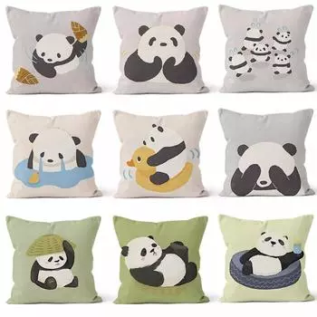 Милая наволочка с пандой для украшения общежития, офиса, гостиной, дивана, домашней наволочки 40x40cm