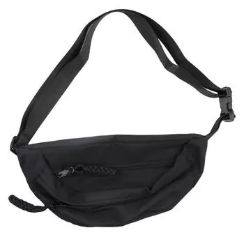 Милая нейлоновая холщовая сумка через плечо, большая вместительная сумка на молнии, сумка-бананка, сумка на пояс в корейском стиле, уличная одежда чёрный