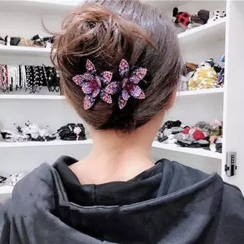 Милая нержавеющая фиксация волос, многофункциональная расческа в форме цветка, аксессуары, зажим для головного убора S