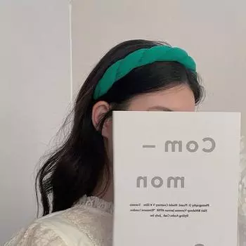 Милая нескользящая повязка на голову для девочек, однотонная повязка на голову в корейском стиле, повязка на голову для женщин, обруч для волос, крест зелёный