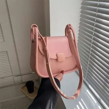 Милая нишевая сумка через подмышку женская весна 2024 года, новая модная маленькая квадратная сумка, повседневная простая сумка-мессенджер через плечо белый