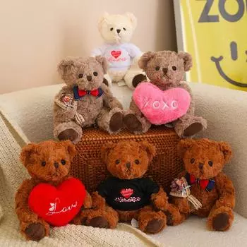 Милая новая кукла-медведь «Признание в любви», плюшевая игрушка, тряпичная кукла для подруги, подарок на день рождения 20CM0.1KG