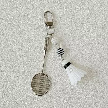 Милая новинка, мини-ракетка для бадминтона, брелок, подвеска, креативный брелок для ключей от машины, изысканный рюкзак, украшения, аксессуары, подарки A2