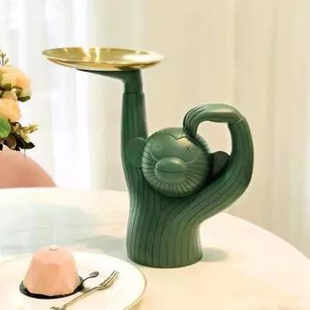 Милая обезьяна, фруктовый торт, десерт, лоток для хранения конфет, домашний декор для обеденного стола S серый