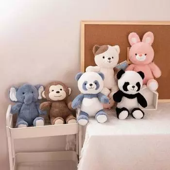 Милая обезьянка, плюшевая панда, мягкие игрушки, кошки, слон, кролик, животные, обнимающиеся игрушки 23cm Elephant
