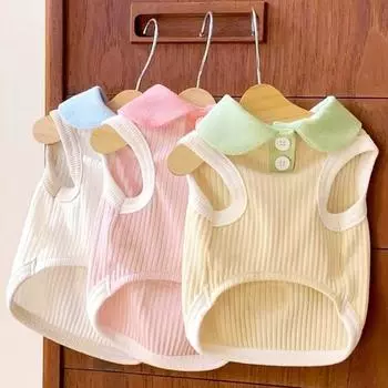 Милая одежда для собак, летняя рубашка-поло для собак, дышащий жилет для щенков, модная рубашка для кошек, костюмы для собак чихуахуа, футболка для собак XS жёлтый