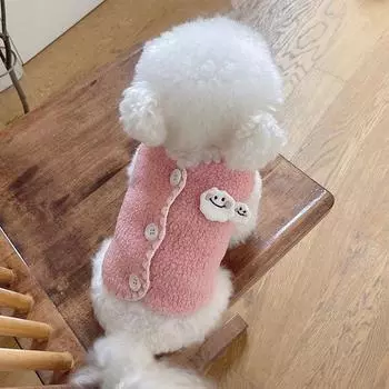 Милая одежда для собак маленьких собак, жилет Cloud Vest, осенне-зимний теплый и пушистый жилет, одежда для щенков, костюм для собак S коричневый