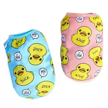 Милая одежда для собак с принтом для маленьких собак, футболка с изображением щенка на весну и лето, одежда для собак, жилет для кошек, хлопковая рубашка, одежда для мопсов, костюмы XS синий