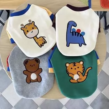 Милая одежда для собак с принтом животных, зимняя новая рубашка-подкладка, плюшевый теплый свитер, двухфутовая одежда для шнауцеров, повседневная одежда для собак L