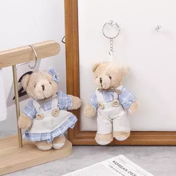Милая одежда, медведь, плюшевая игрушка, мультяшный кролик, кулон, мягкая кукла, брелок, рюкзак, автомобильная сумка, кольцо для ключей, декор, подарок для ребенка