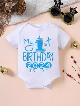 Милая одежда с принтом и буквенным принтом, эксклюзивный детский комбинезон унисекс, подходит для мальчиков, девочек и младенцев 0-3m белый