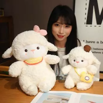 Милая овечка кукла подушка для девочек, чтобы спать с тряпичными куклами маленькая овечка кукла плюшевая игрушка подарок [Small] 25cm