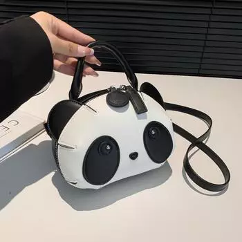 Милая панда модная женская сумочка контрастного цвета сращивания новая универсальная персонализированная сумка через плечо косая женская сумка чёрный