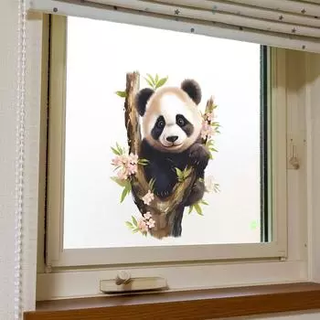 Милая панда, взбирающаяся на дерево, стеклянные окна и двери, фон для украшения, декоративные наклейки на окна 38*28CM/fun-f99