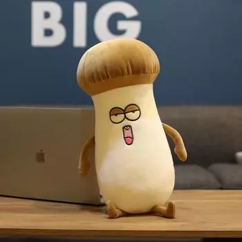 Милая пара грибов плюшевая игрушка Pleurotus Eryngii длинная подушка детская спящая кукла 50cm0.4kg коричневый