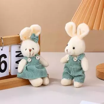Милая пара кроликов плюшевая игрушка мультяшный кролик кулон мягкая кукла брелок автомобильный брелок сумка декор для рюкзака детский подарок Female