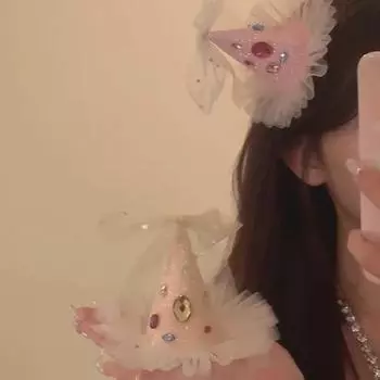 Милая переливающаяся заколка для волос на день рождения для женщин - фотореквизит и заколка для челки, аксессуар для волос