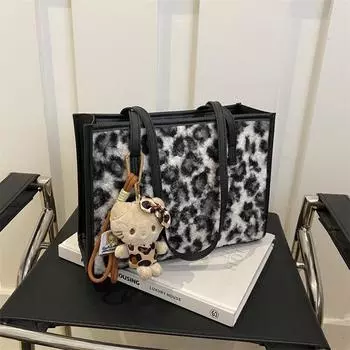 Милая переносная косметичка с леопардовым принтом, переносная сумка для хранения, зимняя сумка-тоут высокой ценности